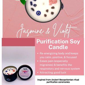 Purification Soy Candle-Jasmine and Violet
